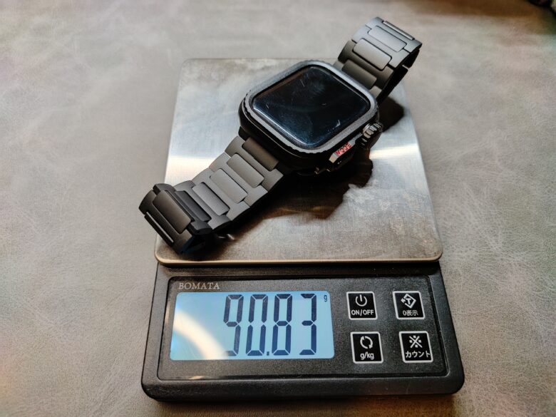 「純チタン製コンパチブルAppleWatchバンド」の重さ