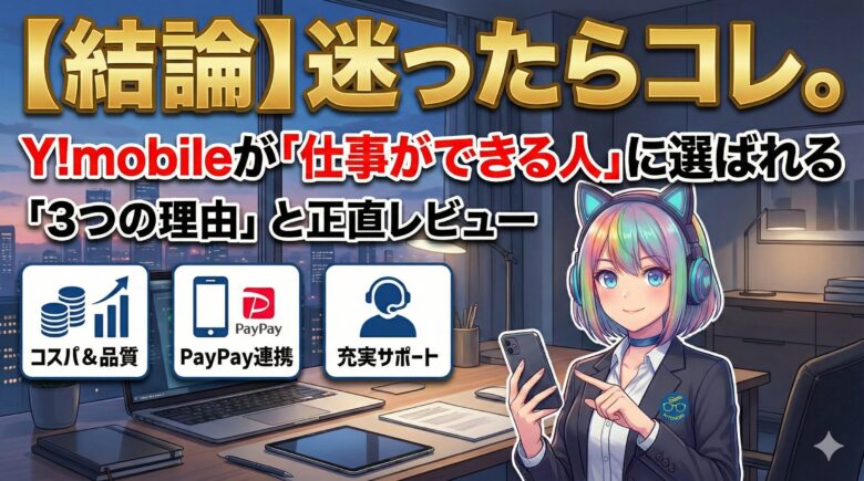 【結論】迷ったらコレ。Y!mobileが「仕事ができる人」に選ばれる「3つの理由」と正直レビュー