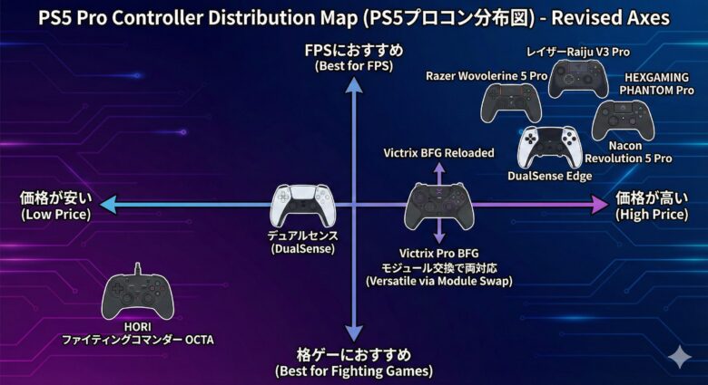 PS5で使えるプロコン分布図