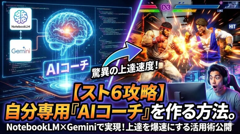 【スト6攻略】NotebookLM×Geminiで自分専用「AIコーチ」を作る方法。上達を爆速にする活用術公開