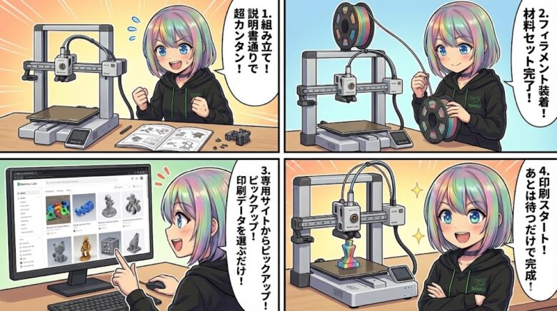 Bambu Lab A1miniの組み立てから印刷まで